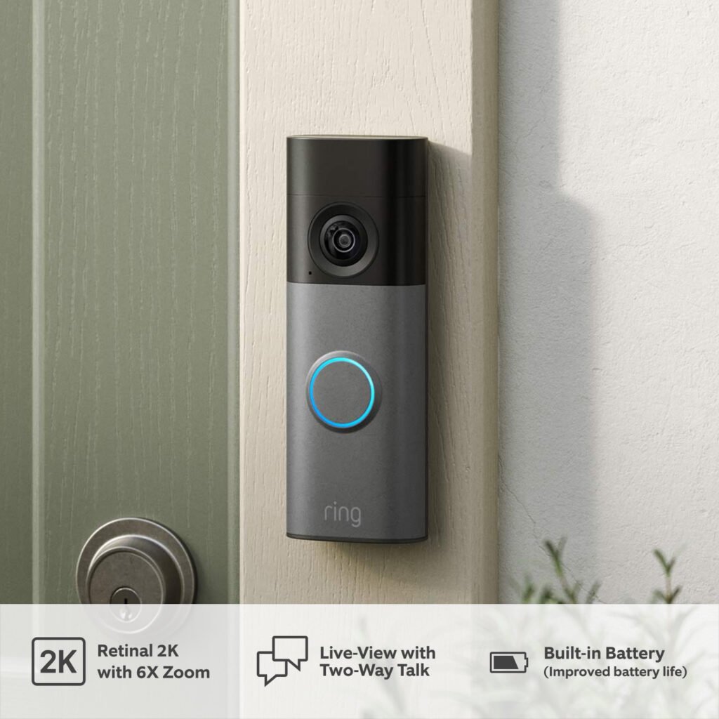 Ring Battery Doorbell 2K (Newest Model) – Video Doorbell with Retinal 2K HDR