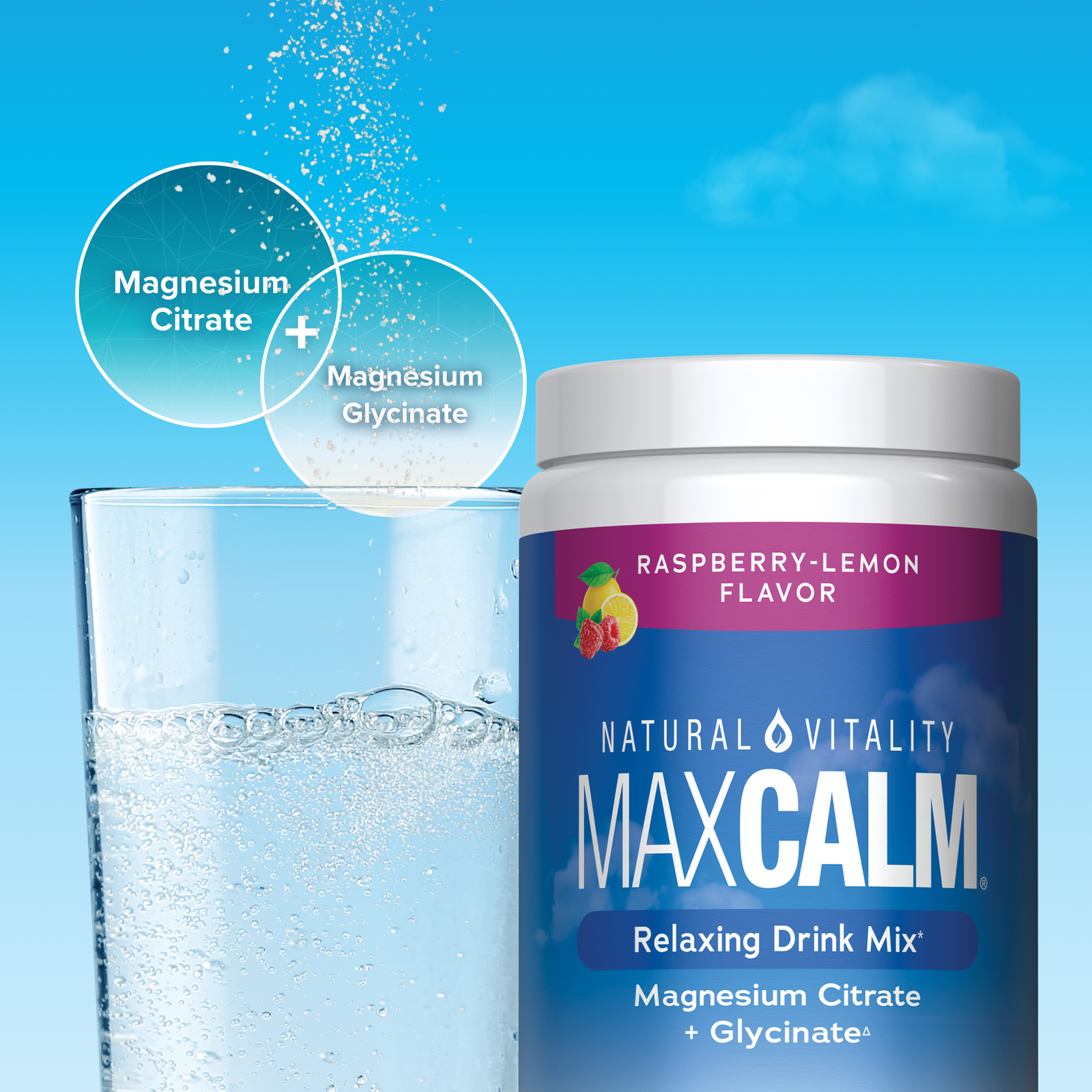 Natural Vitality Natural CALM Magnesium Supplement Powder, Raspberry Lemon, 16 oz