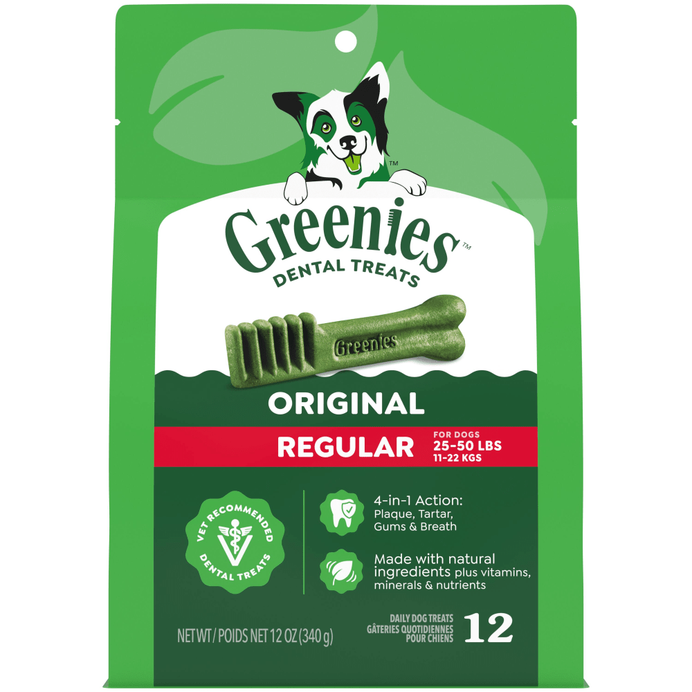 GREENIES Original Regular Size Natural Dental Dog Treats, 12 oz